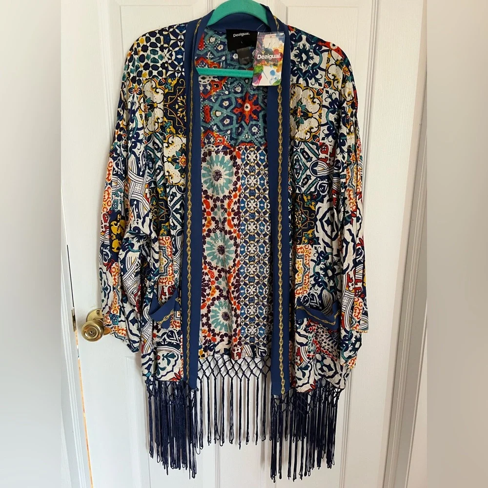 Desigual Women's Kimo Fringed Light Jacket NWT - Picture 3 of 10